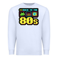 White BACK TO THE 80S Premium Sweatshirt - artisFamous