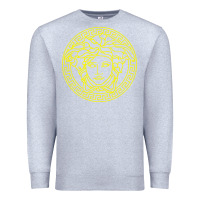 Heather Grey VINTAGE  Medusa Premium Sweatshirt - artisFamous