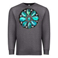 Charcoal Heather turquoise gemstone Premium Sweatshirt - JahusDesignShop