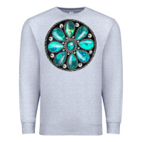 Heather Grey turquoise gemstone Premium Sweatshirt - JahusDesignShop