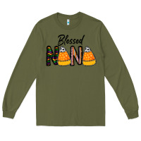 Army Green Blessed nana Long Sleeve Tee - CowhideDigitalArt