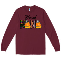 Burgundy Blessed nana Long Sleeve Tee - CowhideDigitalArt