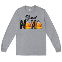 Heather Grey Blessed nana Long Sleeve Tee - CowhideDigitalArt