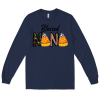 Navy Blessed nana Long Sleeve Tee - CowhideDigitalArt