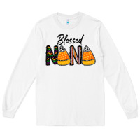 White Blessed nana Long Sleeve Tee - CowhideDigitalArt