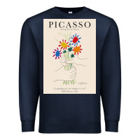 Navy pablo picasso   bouquet of peace Premium Sweatshirt - artisFamous