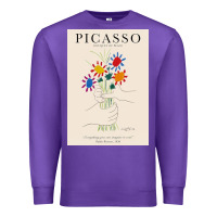 Purple pablo picasso   bouquet of peace Premium Sweatshirt - artisFamous