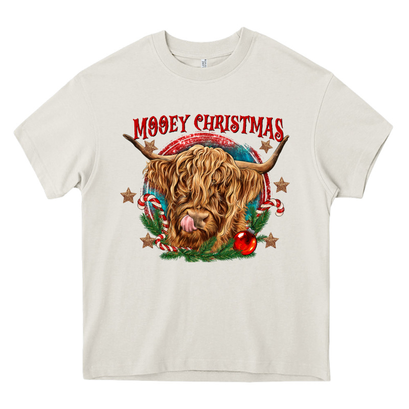 Mooey Christmas Heavy Core Tee by CowGirlArtShop | Teevron