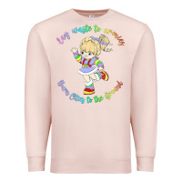 Pale Pink rainbow brite badass   rainbow brite Premium Sweatshirt - artisFamous