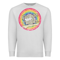 Dove Grey george carlin   retro rainbow faded style Premium Sweatshirt - artisFamous