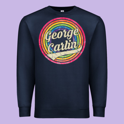 George Carlin   Retro Rainbow Faded Style Premium Sweatshirt Designed By Artisfamous
