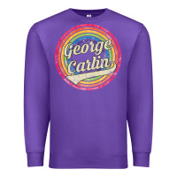 Purple george carlin   retro rainbow faded style Premium Sweatshirt - artisFamous