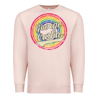 Pale Pink george carlin   retro rainbow faded style Premium Sweatshirt - artisFamous