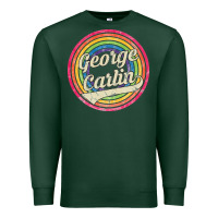 Sports Green george carlin   retro rainbow faded style Premium Sweatshirt - artisFamous