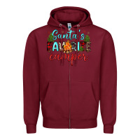Burgundy santa s favorite camper Zipper Hoodie - JahusDesignShop