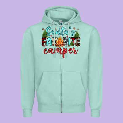 Santa S Favorite Camper Zipper Hoodie Designed By Jahusdesignshop