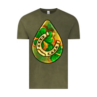 Vintage Olive st.patrick's teardrop earrings Vintage Tee - FaDigitalArtStudio