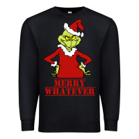 Black Merry Whatever Grinch Premium Sweatshirt - artisFamous