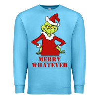 Ocean Blue Merry Whatever Grinch Premium Sweatshirt - artisFamous
