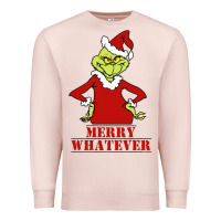 Pale Pink Merry Whatever Grinch Premium Sweatshirt - artisFamous