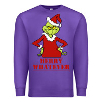 Purple Merry Whatever Grinch Premium Sweatshirt - artisFamous