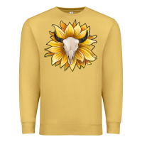 Antique Gold sunflower bull skull Premium Sweatshirt - JahusDesignShop