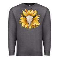 Charcoal Heather sunflower bull skull Premium Sweatshirt - JahusDesignShop