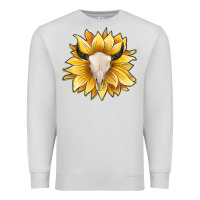 Dove Grey sunflower bull skull Premium Sweatshirt - JahusDesignShop
