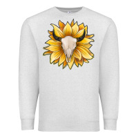 Oatmeal Heather sunflower bull skull Premium Sweatshirt - JahusDesignShop