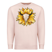 Pale Pink sunflower bull skull Premium Sweatshirt - JahusDesignShop