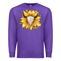 Purple sunflower bull skull Premium Sweatshirt - JahusDesignShop