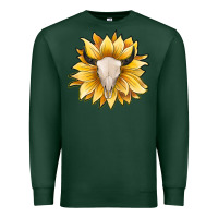 Sports Green sunflower bull skull Premium Sweatshirt - JahusDesignShop
