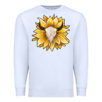 White sunflower bull skull Premium Sweatshirt - JahusDesignShop