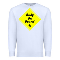 White baby on board Premium Sweatshirt - artisFamous