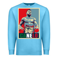 Ocean Blue canelo alvarez mexican boxing Premium Sweatshirt - artisFamous