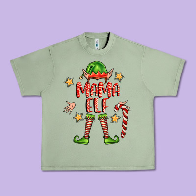 Mama Elf Urban Heavy Tee Designed By Fadigitalartstudio