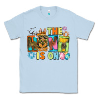 Dusty Blue The hunt is on Easter Day Classic Tee - CowGirlArtShop