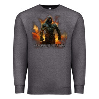 Charcoal Heather disturbed 8 Premium Sweatshirt - artisFamous