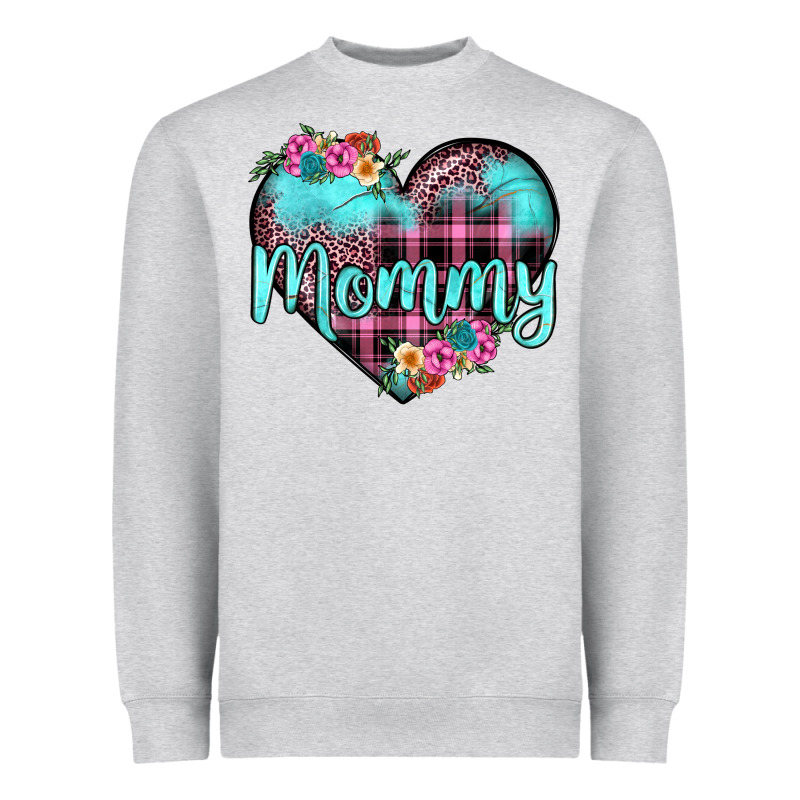 Mommy Leopard Turquoise Heart Heavyweight Sweatshirt by JahusDesignShop | Teevron