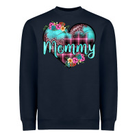 Navy mommy leopard turquoise heart Heavyweight Sweatshirt - JahusDesignShop