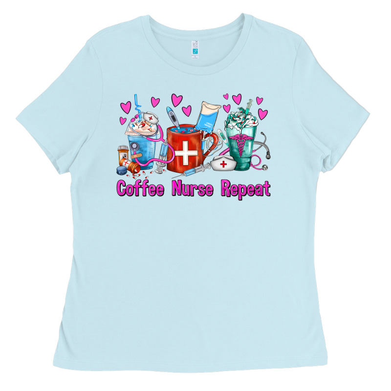 Coffee Nurse Repeat Nurse Coffee Cups Ladies Tee by FaDigitalArtStudio | Teevron