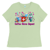 Matcha Coffee Nurse Repeat Nurse Coffee Cups Ladies Tee - FaDigitalArtStudio