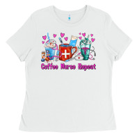 White Coffee Nurse Repeat Nurse Coffee Cups Ladies Tee - FaDigitalArtStudio