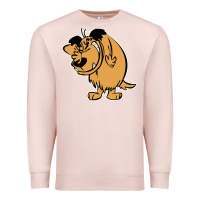 Pale Pink smile mumbly muttley dog Premium Sweatshirt - artisFamous