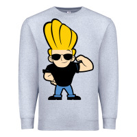 Heather Grey johnny bravo chibi Premium Sweatshirt - artisFamous