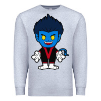 Heather Grey nightcrawler chibi Premium Sweatshirt - artisFamous