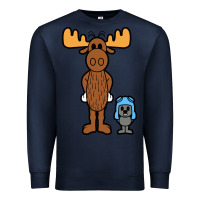 Navy rocky and bullwinkle Premium Sweatshirt - artisFamous