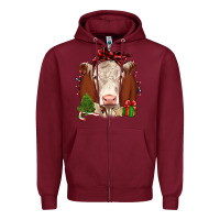 Burgundy Christmas Hereford Zipper Hoodie - JahusDesignShop