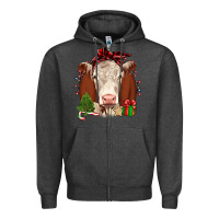 Charcoal Heather Christmas Hereford Zipper Hoodie - JahusDesignShop