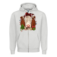 Dove Grey Christmas Hereford Zipper Hoodie - JahusDesignShop